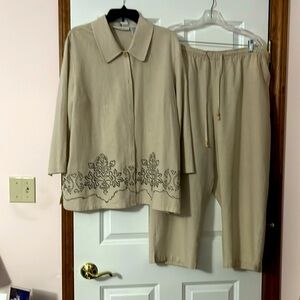 Sag Harbor Women’s Top And Crop Pants - Size XL